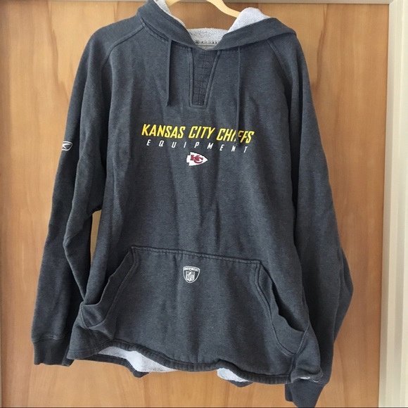 KC Chiefs Equipment - Reebok Gray NFL Hoody - Picture 1 of 5